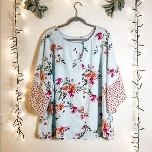 Blue Blouse Floral